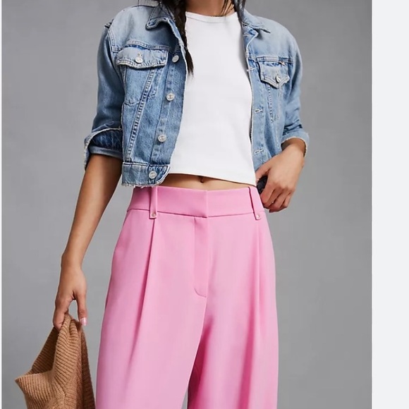 NWT Anthropologie/ Exquise Carnation Flared Trousers COLOR - Pink - Picture 6 of 6